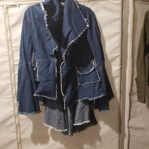 Cute high low denimn jacket